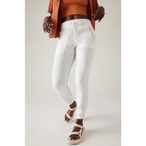 Athleta 100% Linen Cabo Jogger Pants Women's 14